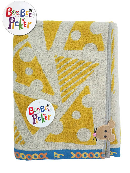 Boo Bee Picker(ブービーピッカー) バスタオル チーズとおともだち ネズミの刺繍 BB15075のメイン画像