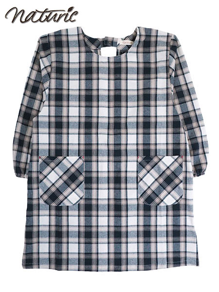 naturic �w�l���B�� �����O�� cotton100% �`�F�b�N�� ���J�� 26014�̃��C���摜