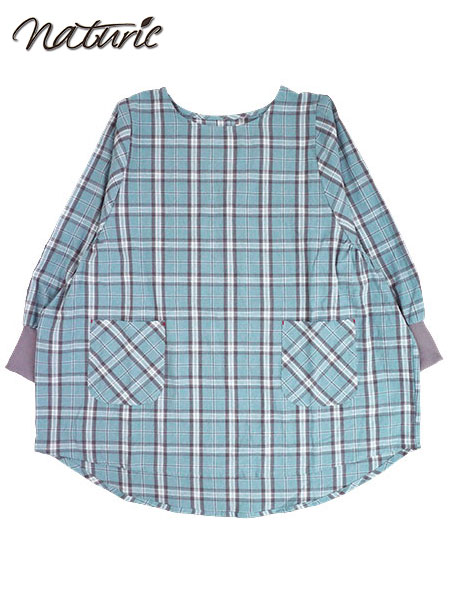 naturic �^�u���G���B�� �`�F�b�N�� cotton100% �������u ���Ԃ�^�C�v 46002�̃��C���摜