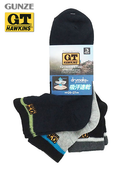GUNZE(�O���[)G.T.HAWKINS(GT�z�[�L���X)�a�m�V���[�g�\�b�N�X 3PACK GHR031�̃��C���摜