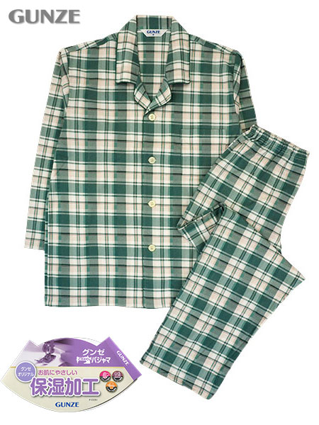 Gunze グンゼ 紳士長袖 長パンツパジャマ 保湿加工 チェック柄 スムース 綿100 Sg2541 の格安通販