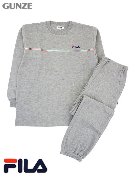 Gunze グンゼ Fila フィラ 紳士長袖 長パンツパジャマ 胸にライン Fm06 の格安通販
