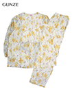 GUNZE(グンゼ)婦人長袖・長パンツパジャマ 花柄 ソフト楊柳 綿100%の詳細画面へ