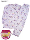 GUNZE(グンゼ)婦人長袖・長パンツパジャマ 保湿加工＆抗菌防臭加工 綿100%スムース 花柄の詳細画面へ