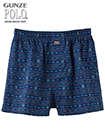 GUNZE(グンゼ)POLO(ポロ)紳士トランクス(前あき)ロゴワッペン細ボーダー柄の詳細画面へ