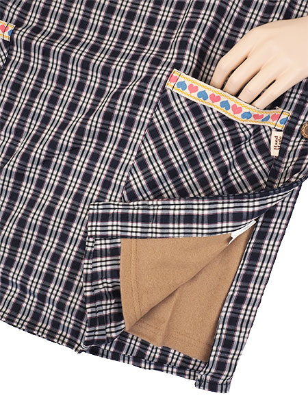 Hand Made �w�l���t���[�X�t �w�l�`���j�b�N�G�v���� �`�F�b�N�� �T�C�h�{�^�� 203005�̏ڍ׉摜�R