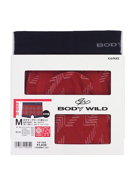 GUNZE(O[)BODYWILD am{NT[u[t(OƂ)3D-BOXER ̐^ y BWS970J̏ڍ׉摜R